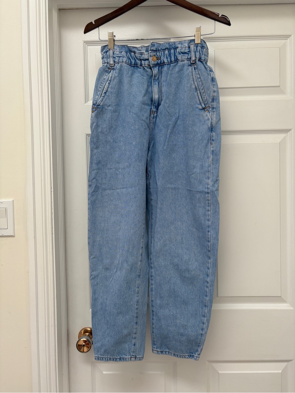 Zara Light Blue High Rise paper bag Women's Jeans size 4